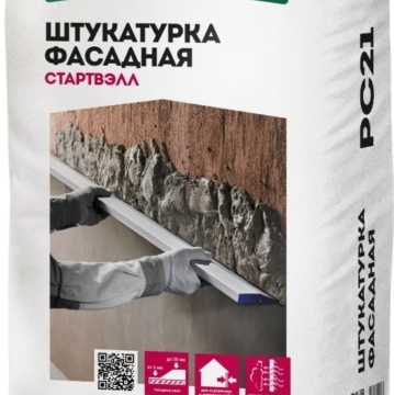 Штукатурка Фасадная известково-цементная для ручного нанесения ОСНОВИТ СТАРТВЭЛЛ PC21 25 кг (54)
