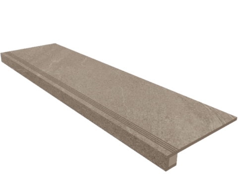 Комплект (Ступень Estima Gabbro (GB) 02 (33*120) непол. (прямоугол. бортик) с насечками + подступенок (14,5*120))
