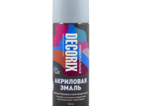 Эмаль универсальная аэрозольная DECORIX 520 мл глянцевая серый 0101-22 DX
