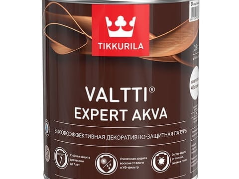 Лазурь декоративно-защитная TIKKURILA VALTTI EXPERT AKVA 0,9 л на водной основе полуматовая тик