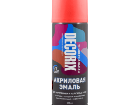 Эмаль универсальная аэрозольная DECORIX 520 мл глянцевая ярко-красный 0101-67 DX