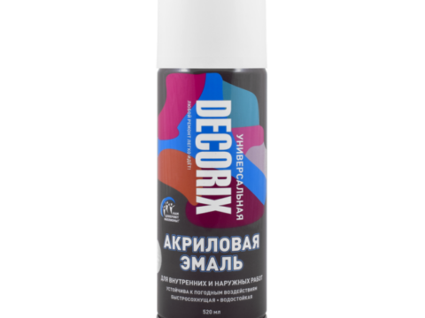 Эмаль универсальная аэрозольная DECORIX 520 мл глянцевая белая 0101-21 DX