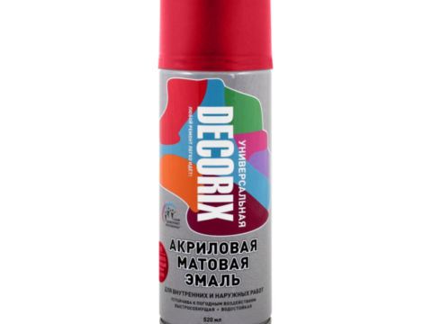 Эмаль универсальная аэрозольная DECORIX 520 мл матовая красный