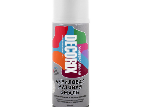 Эмаль универсальная аэрозольная DECORIX 520 мл матовая белый 0101-24 DX