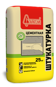 Штукатурка цементная СТАРАТЕЛИ ГОСТ 33083 25 кг для внутренних и наружных работ