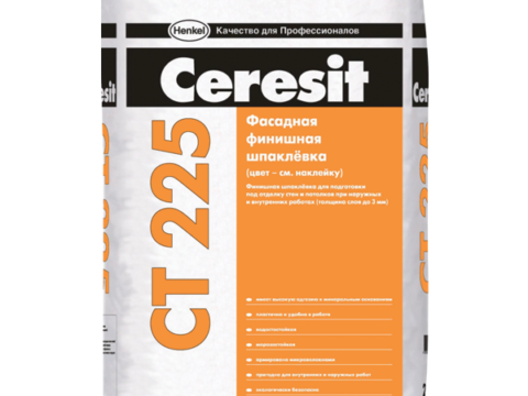 Шпаклевка Церезит CT 225 25 кг фасадная финишная серая