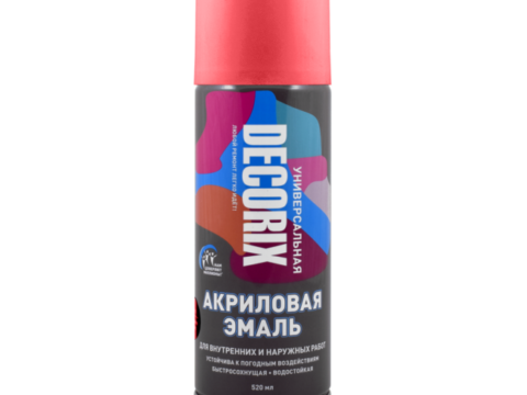 Эмаль универсальная аэрозольная DECORIX 520 мл глянцевая огненно-красный