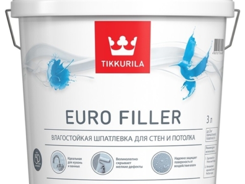 Шпаклевка влагостойкая TIKKURILA EURO FILLER 10 л белая