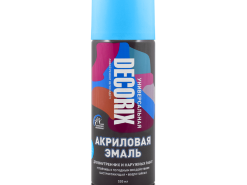 Эмаль универсальная аэрозольная DECORIX 520 мл глянцевая ярко-синий 0101-06 DX