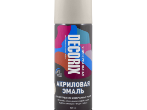 Эмаль универсальная аэрозольная DECORIX 520 мл глянцевая серый жемчуг
