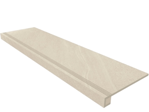 Комплект (Ступень Estima Gabbro (GB) 01 (33*120) непол. (прямоугол. бортик) с насечками + подступенок (14,5*120))