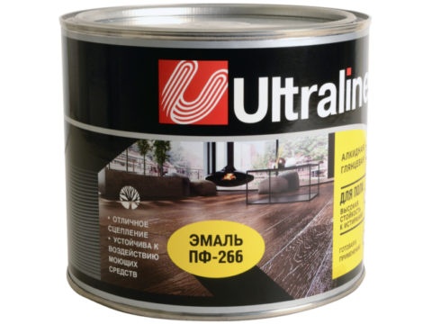 Эмаль для пола ПФ-266 ULTRA LINES 0,8 кг алкидная красное дерево