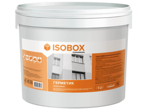 Герметик акриловый для межпанельных швов ISOBOX серый 7 кг