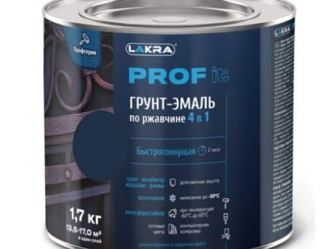 Грунт-эмаль Лакра PROF IT 4 в 1 база А быстросохнущая 1,7 кг матовая белая