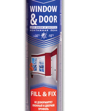Пена монтажная KRASS Home Edition Window & Door 0,75 для окон и дверей пистолетная всесезонная