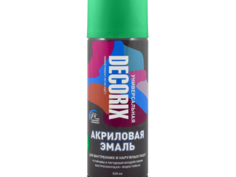 Эмаль универсальная аэрозольная DECORIX 520 мл глянцевая зелёный