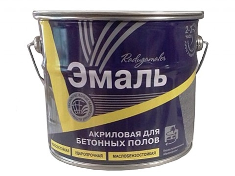 Эмаль для бетонных полов РАДУГАМАЛЕР 6 кг акриловая полуглянцевая зеленая