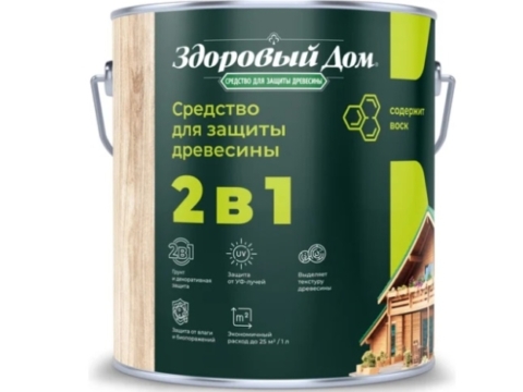 Средство деревозащитное ЛАКРА Здоровый Дом 2в1 Орегон 2,7 л