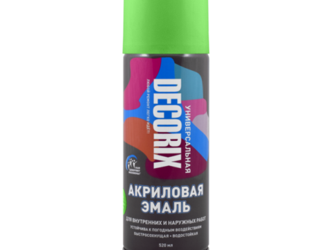 Эмаль универсальная аэрозольная DECORIX 520 мл глянцевая ярко-зеленый