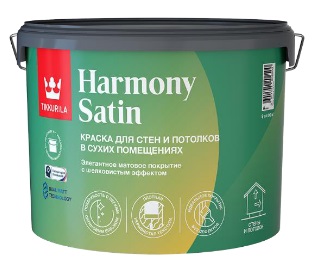 Краска интерьерная TIKKURILA HARMONY SATIN 2,7 л с шелковистым эффектом матовая база C под колеровку