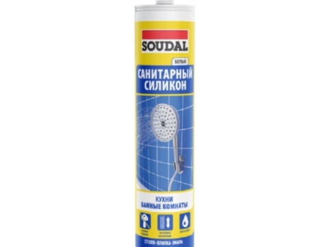 Герметик силиконовый санитарный SOUDAL 280 мл белый