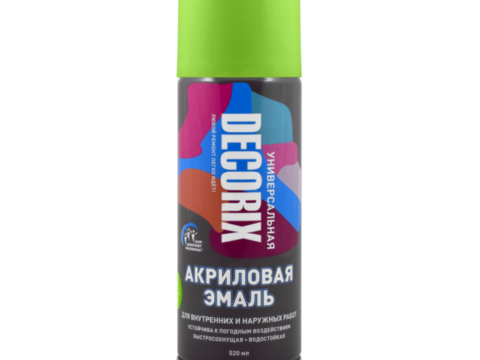 Эмаль универсальная аэрозольная DECORIX 520 мл глянцевая светло-зелёный 0101-13 DX
