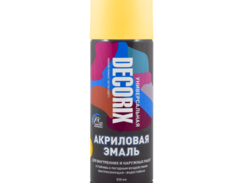 Эмаль универсальная аэрозольная DECORIX 520 мл глянцевая желто-золотой