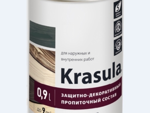 Состав защитно-декоративный KRASULA тёмный орех 0,9 л