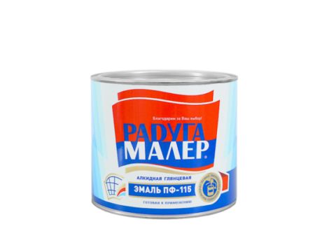 Эмаль ПФ-115 РАДУГАМАЛЕР ГОСТ 6465-76 0,9 кг глянцевая серая