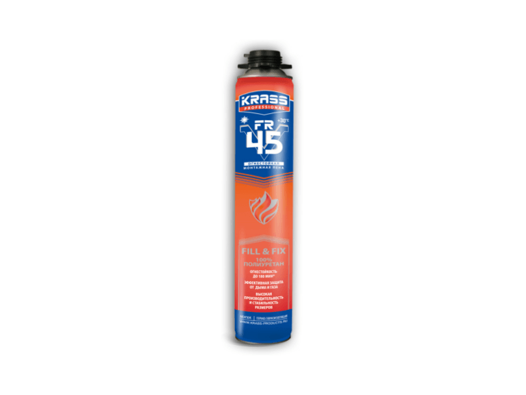 НОВИНКА! Пена монтажная KRASS Professional FR V45 огнестойкая пистолетная 0,75л
