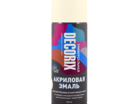 Эмаль универсальная аэрозольная DECORIX 520 мл глянцевая слоновая кость 0101-48 DX