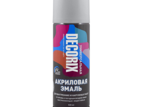 Эмаль универсальная аэрозольная DECORIX 520 мл глянцевая темно-серый