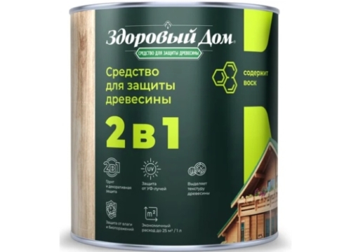 Средство деревозащитное ЛАКРА Здоровый Дом 2в1 Сосна 0,8 л