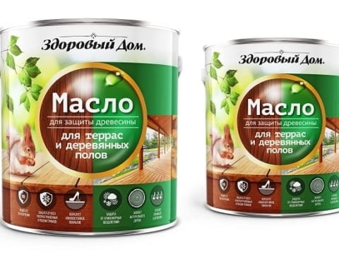 Масло для террас и деревянных полов Здоровый Дом 1,8 л тик